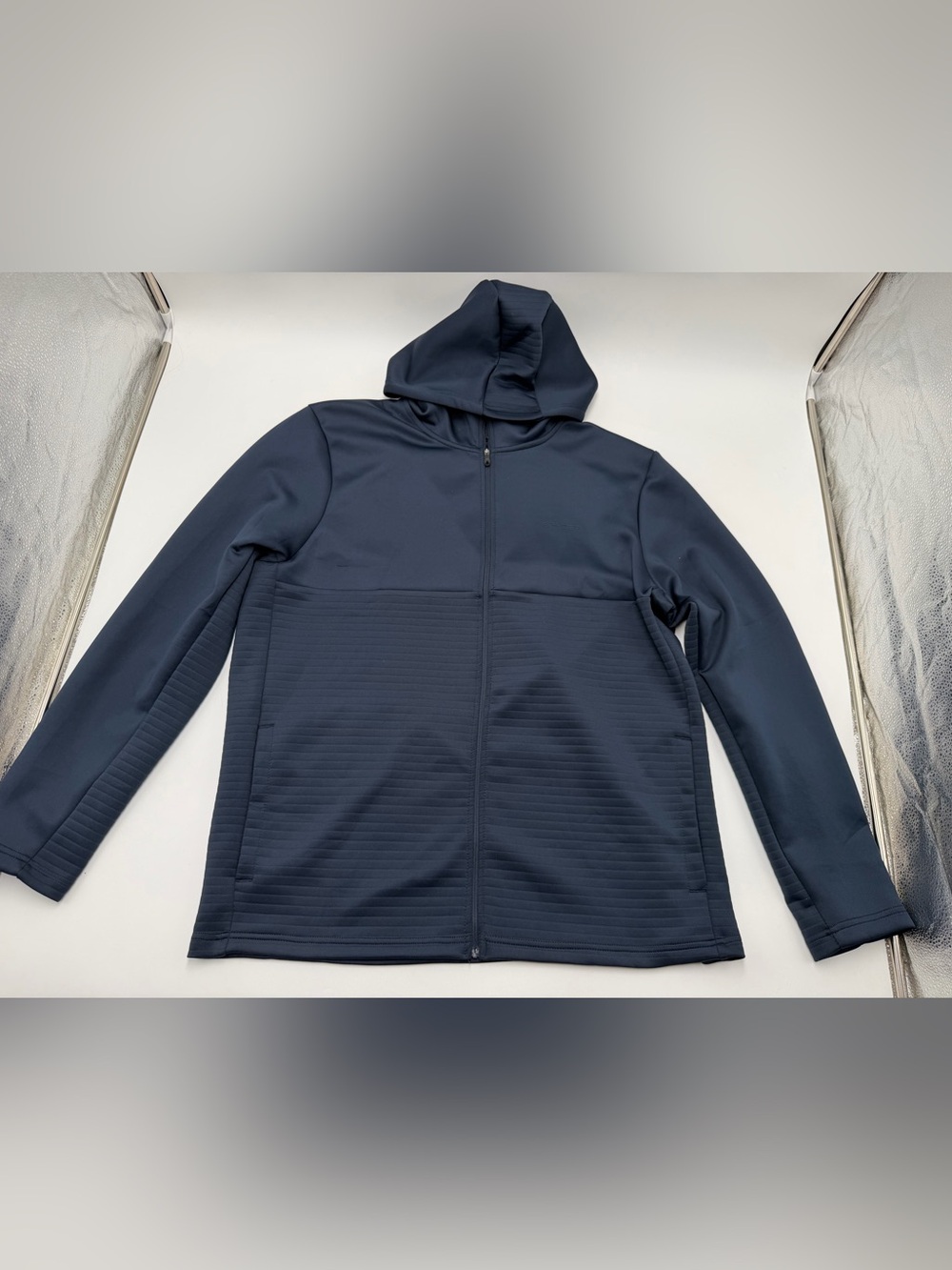 Spyder Active Men's XL BLUE Full-Zip Hoodie Scuba Jacket Lightweight